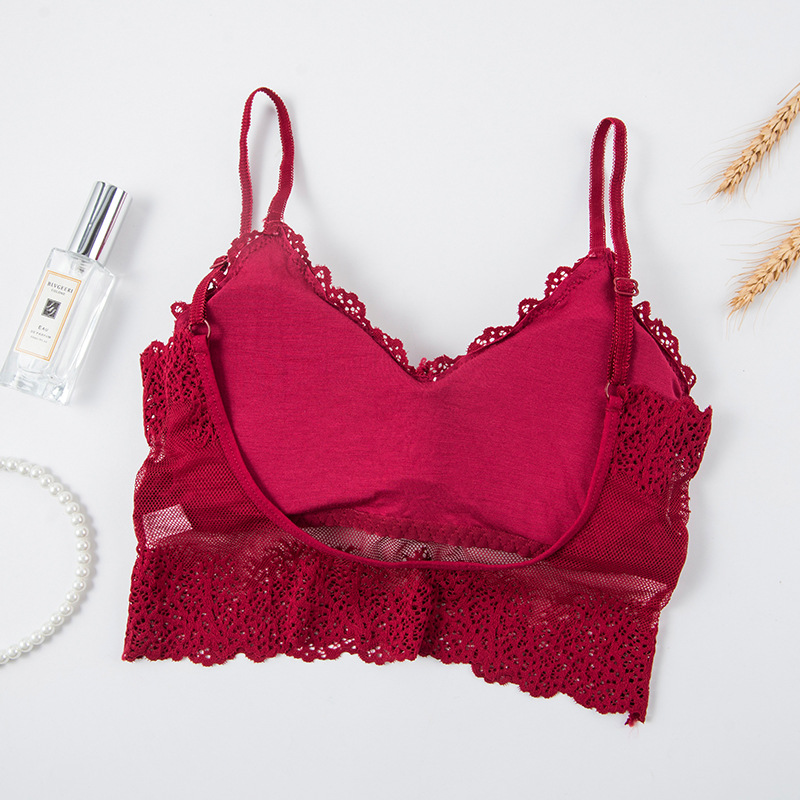 Lace Bralette Set - シームレススポーツブラ,下着,レースバック