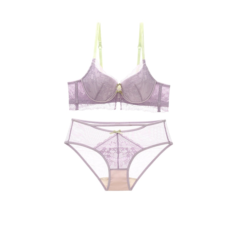 新しいガーリーな甘いレースの女性用下着セット、ワイヤーなしの - Lace Bralette Set のレビューと価格