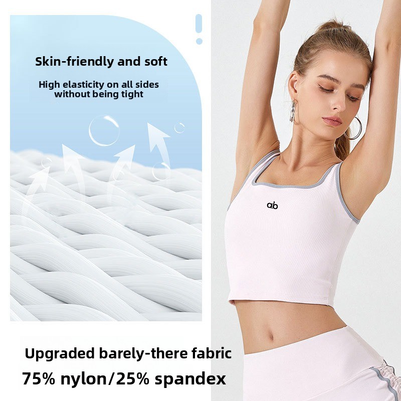 女性用サマーリブヨガタンクトップ、内蔵パッド付きストラップ、 - Plunge Bra Push Up のレビューと価格